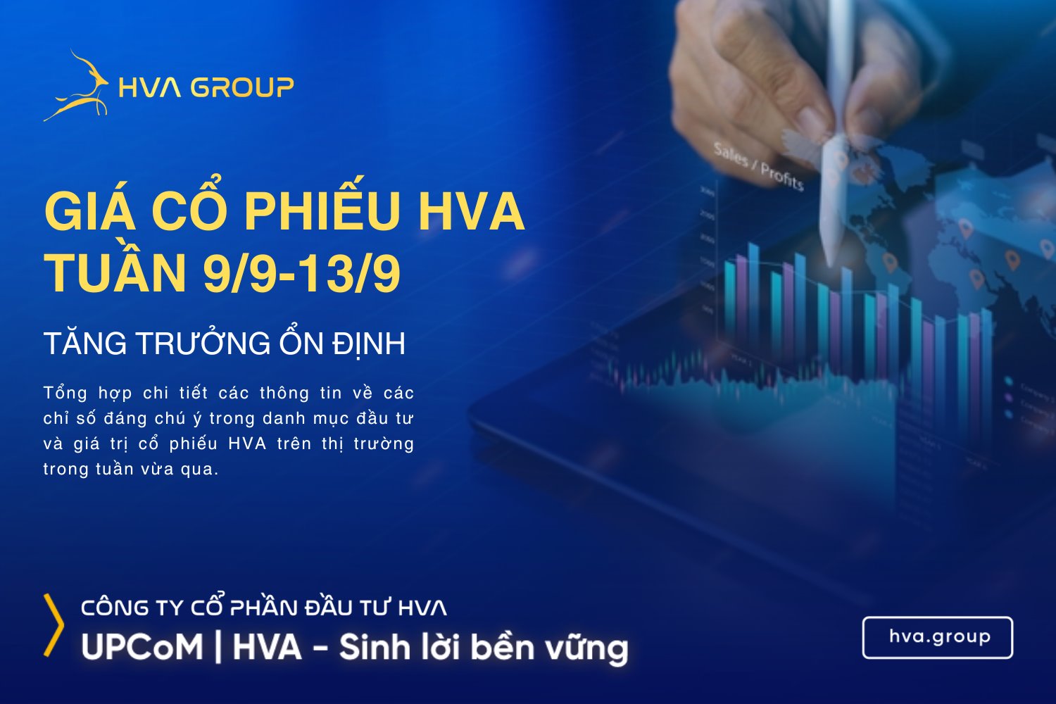 GIÁ CỔ PHIẾU HVA TUẦN 9/9-13/9: TĂNG TRƯỞNG ỔN ĐỊNH