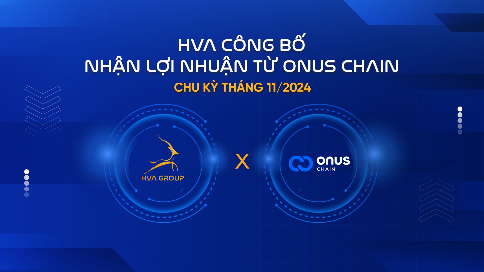 HVA ANNOUNCES RECEIVING PROFIT FROM ONUS CHAIN CYCLE NOVEMBER 2024