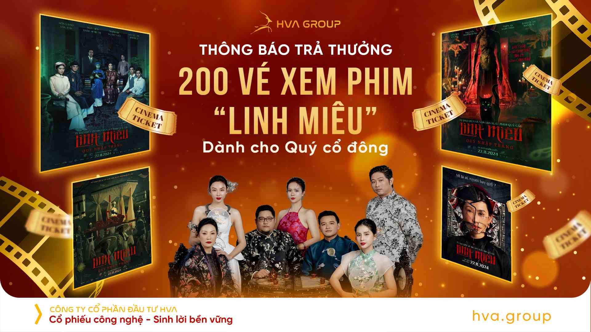 Thông Báo Trả Thưởng 200 Vé Xem Phim "Linh Miêu" Dành Cho Quý Cổ Đông