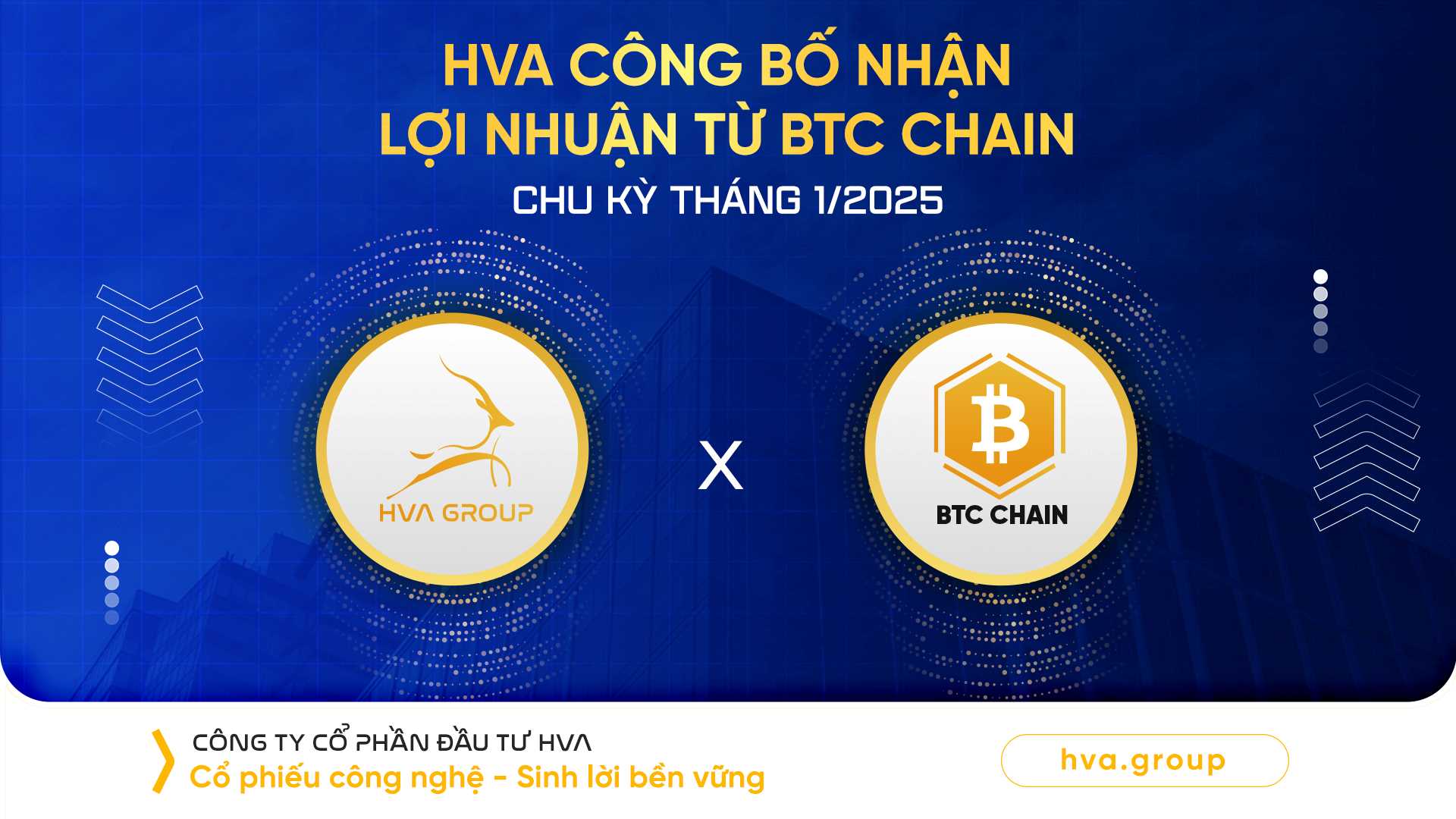 HVA CÔNG BỐ NHẬN LỢI NHUẬN TỪ BTC CHU KỲ THÁNG 01/2025