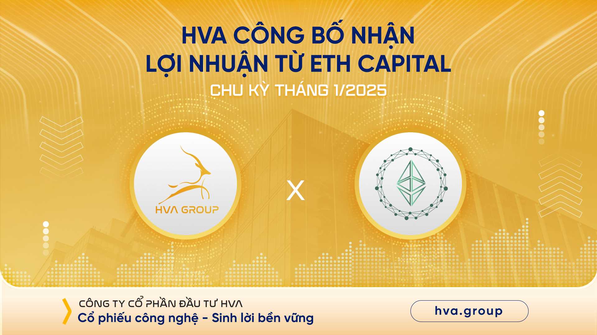 HVA CÔNG BỐ NHẬN LỢI NHUẬN TỪ ETH CHU KỲ THÁNG 01/2025