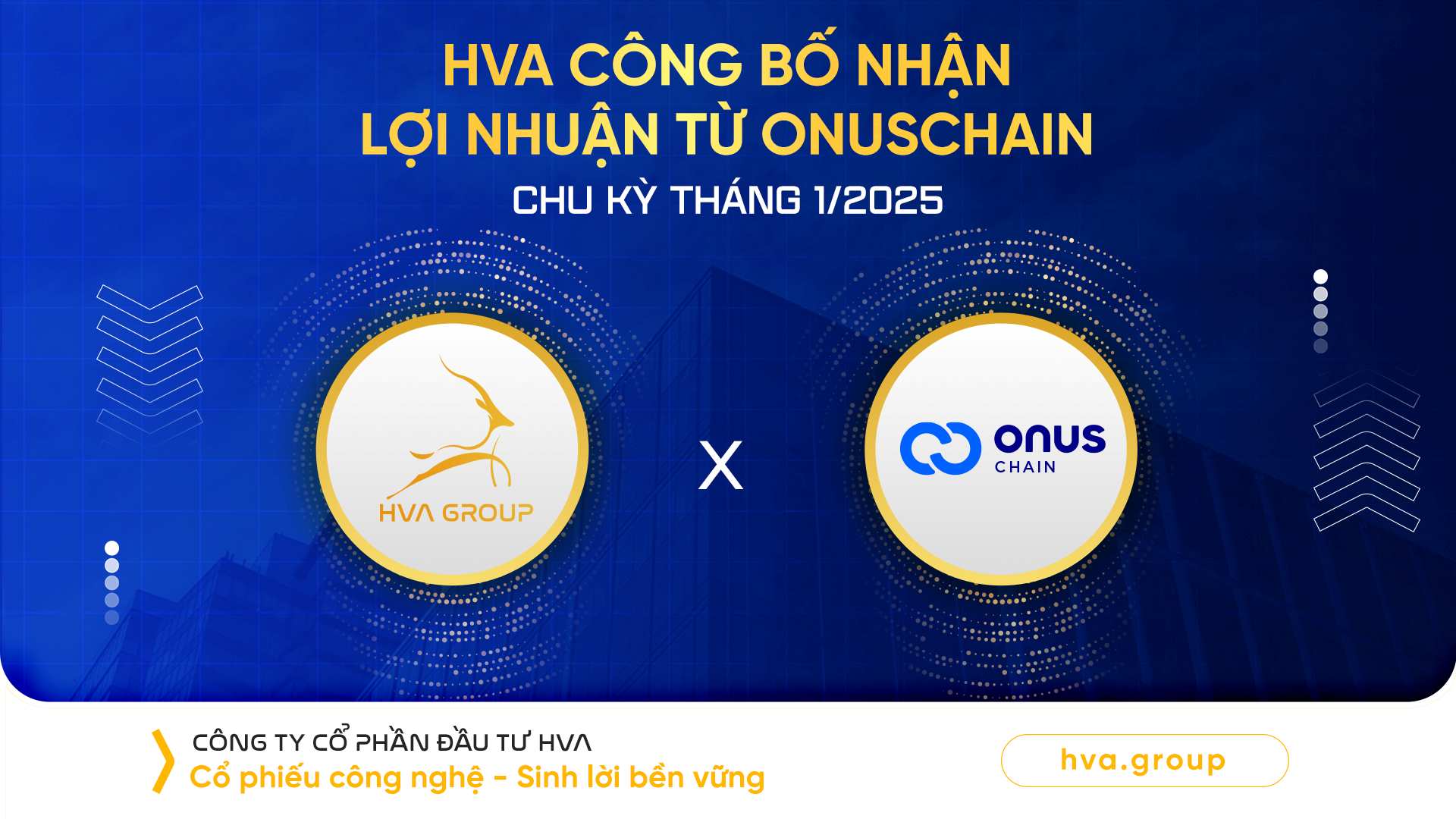 HVA ANNOUNCES RECEIVING PROFIT FROM ONUS CHAIN CYCLE 01/2025