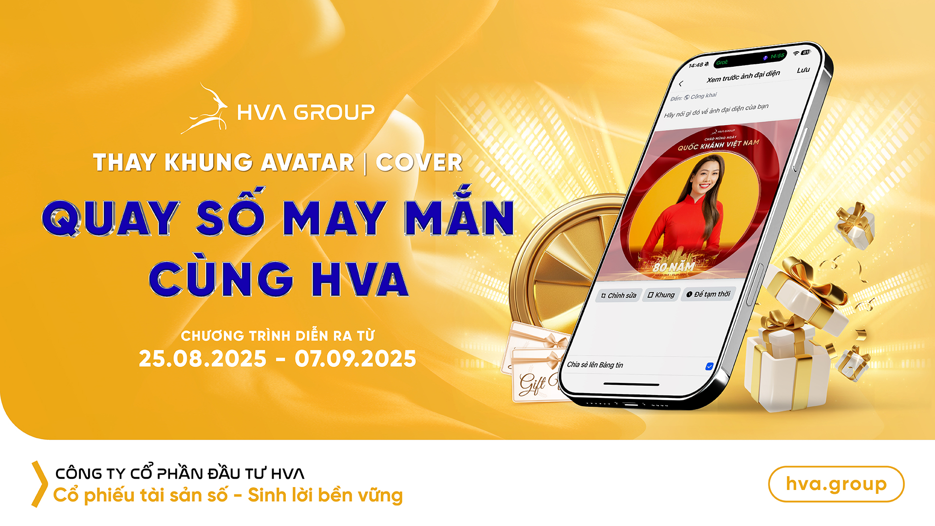 Thay Avatar/Cover - Quay Số May Mắn Cùng HVA