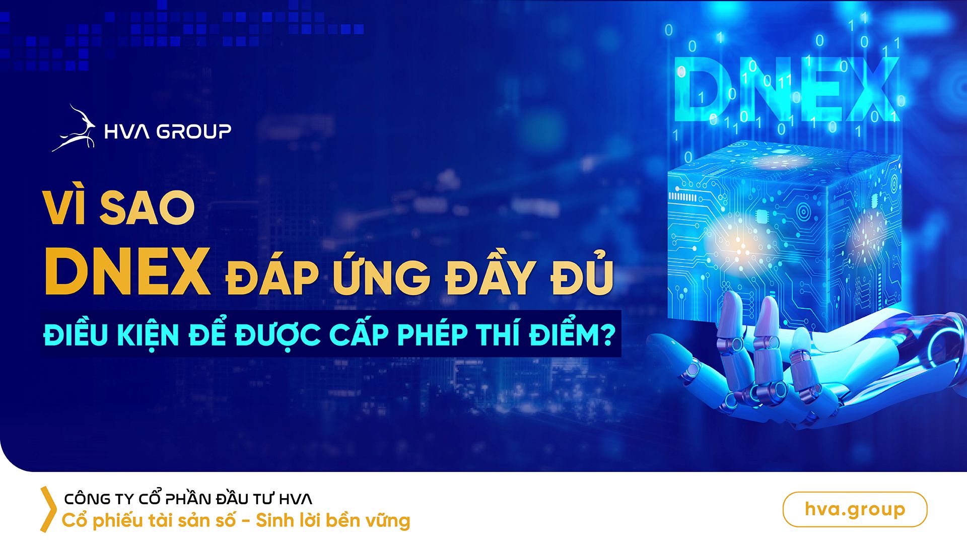 Vì sao DNEX đáp ứng đầy đủ điều kiện để được cấp phép thí điểm?