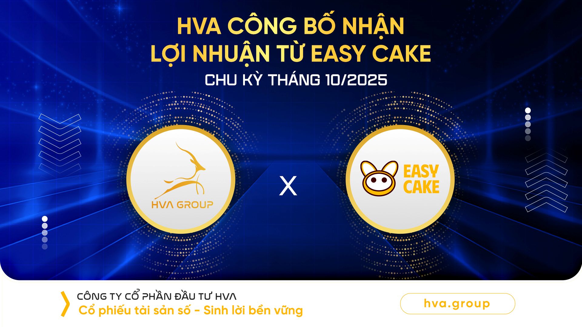 HVA CÔNG BỐ NHẬN LỢI NHUẬN TỪ CAKE (EASY CAKE) CHU KỲ THÁNG 10/2025