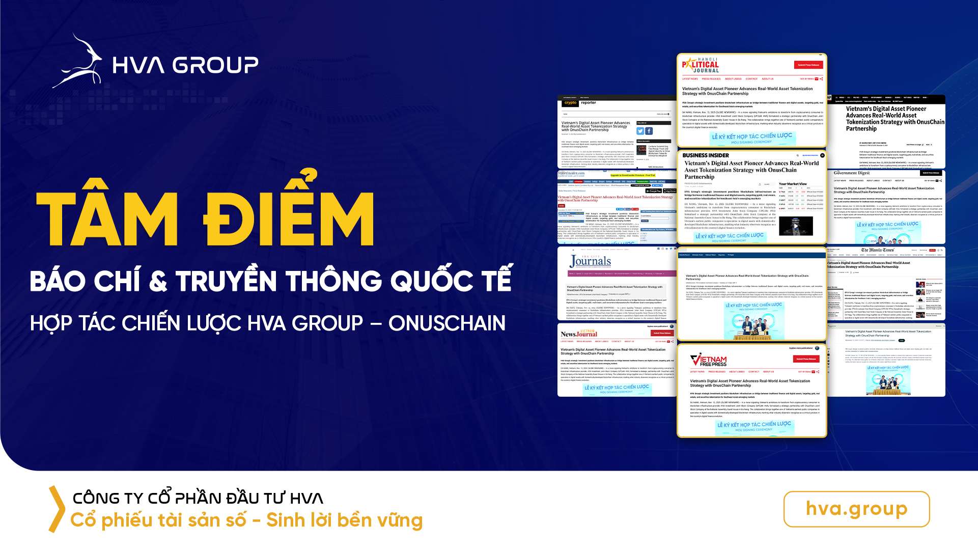 International press reports on strategic cooperation agreement between HVA Group and OnusChain