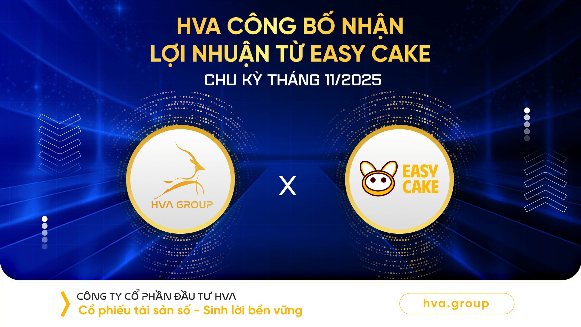 HVA CÔNG BỐ NHẬN LỢI NHUẬN TỪ CAKE (EASY CAKE) CHU KỲ THÁNG 11/2025