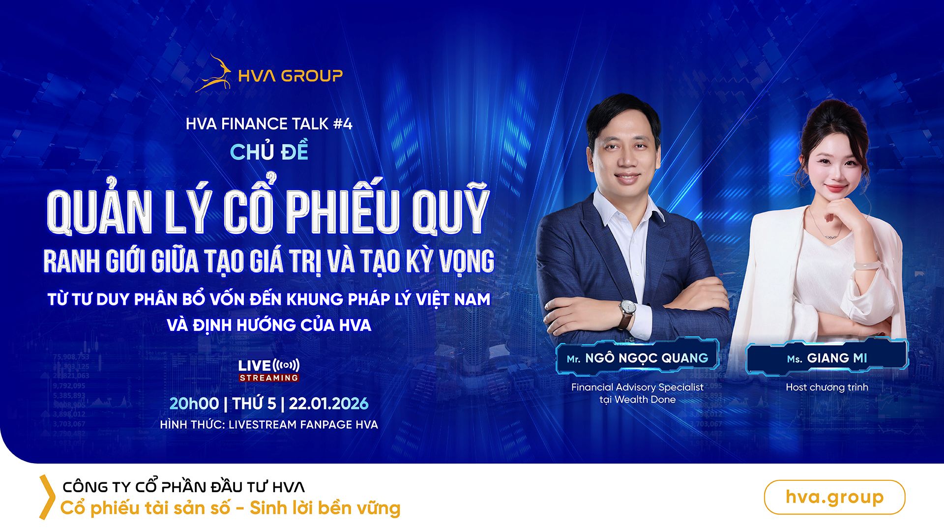 HVA FINANCE TALK #4: Quản lý cổ phiếu quỹ – Ranh giới giữa tạo giá trị và tạo kỳ vọng
