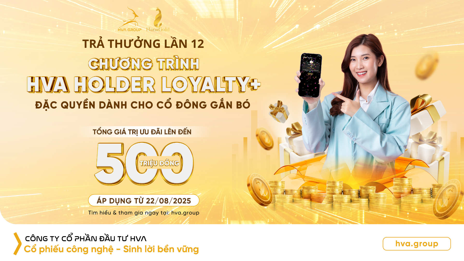 THÔNG BÁO TRẢ THƯỞNG LẦN 12 CHƯƠNG TRÌNH “HVA HOLDER LOYALTY+”