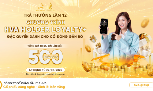 THÔNG BÁO TRẢ THƯỞNG LẦN 12 CHƯƠNG TRÌNH “HVA HOLDER LOYALTY+” 