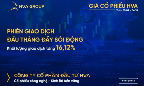 GIÁ CỔ PHIẾU HVA TUẦN 30/9-4/10: PHIÊN GIAO DỊCH ĐẦU THÁNG ĐẦY SÔI ĐỘNG